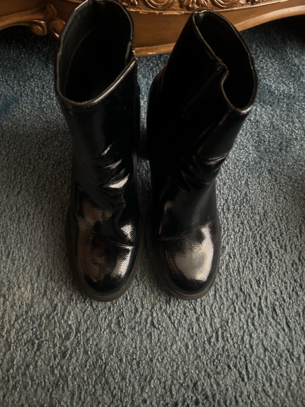 Classic Black Patent Mid-Calf Women's Boots